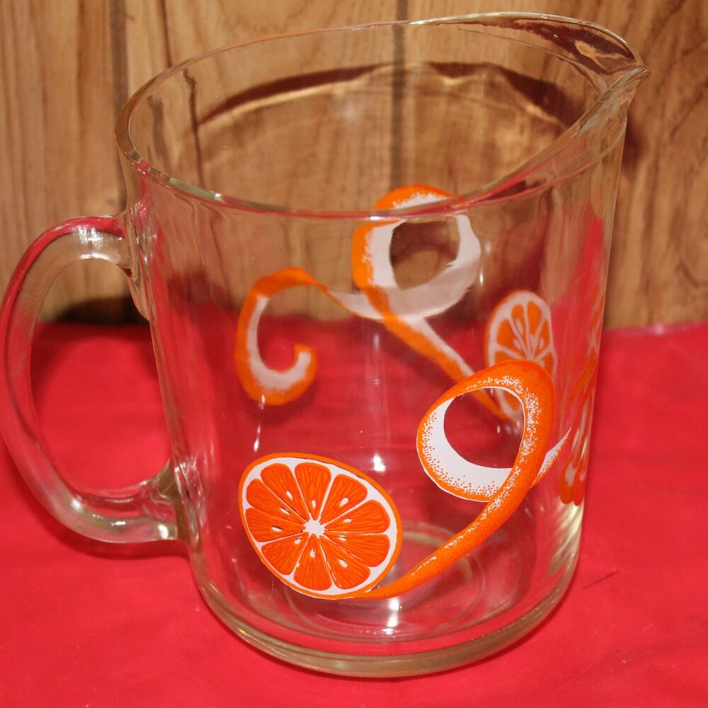 Glass Pithcer with Orange theme decorations
